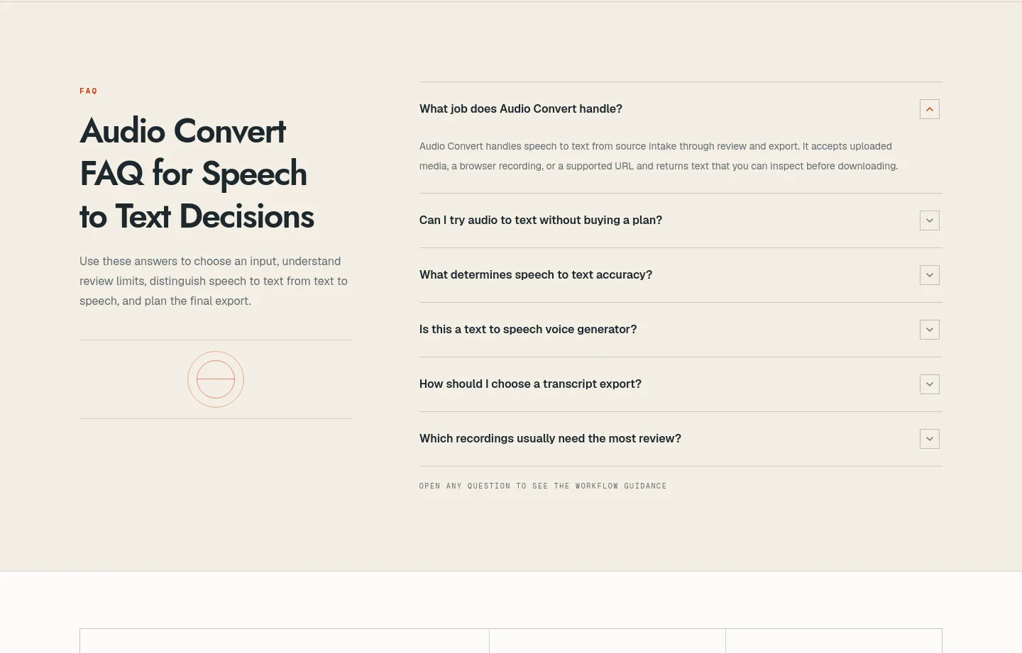 audioconvert.app — a real FAQ section
