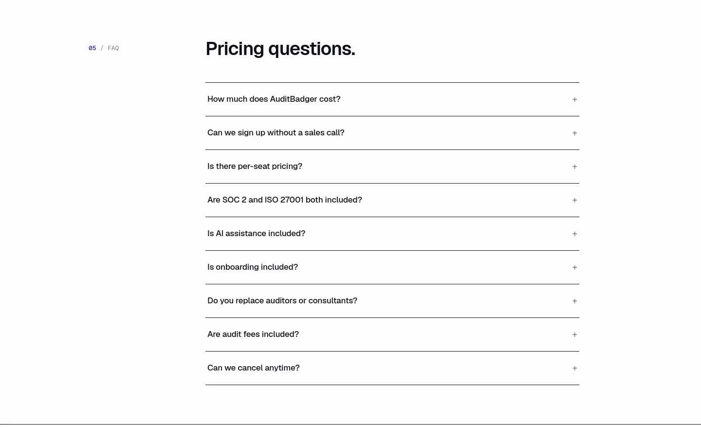 auditbadger.com FAQ section