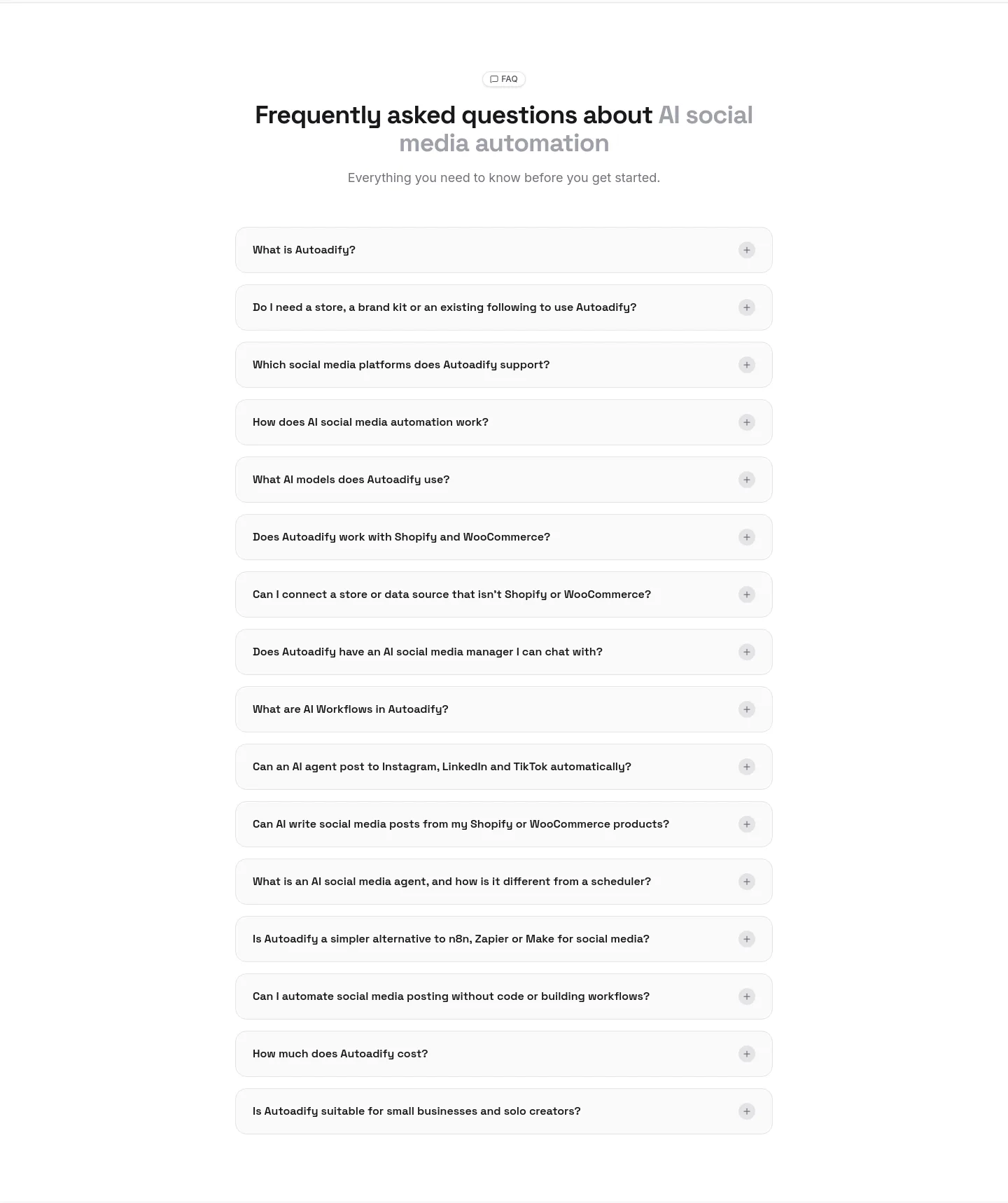autoadify.com — a real FAQ section