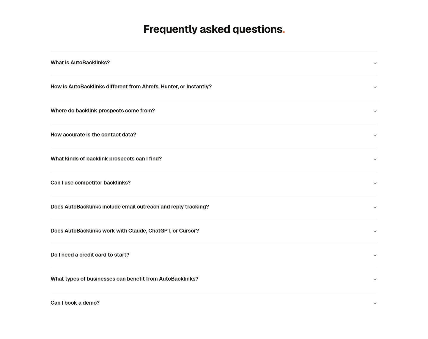 autobacklinks.ai FAQ section
