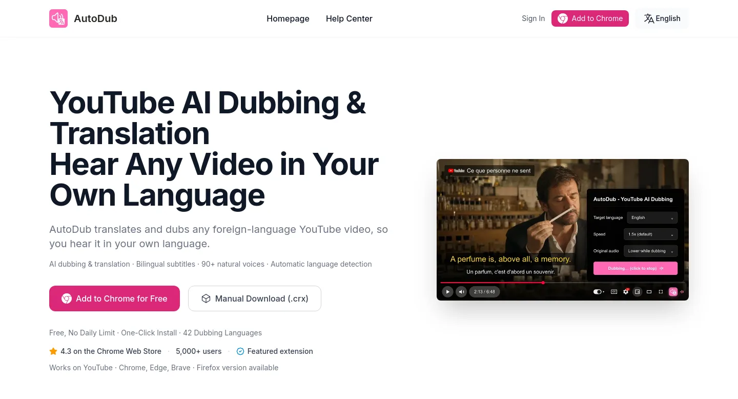 autodub.net — a measured funnel