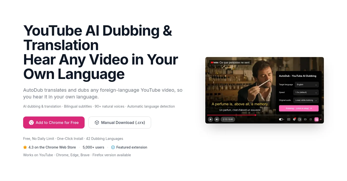 autodub.net — a real Hero section