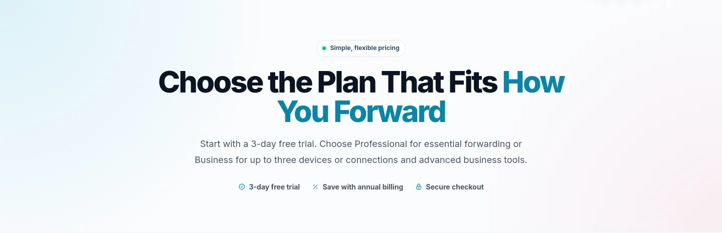 autoforwardtext.com Hero section