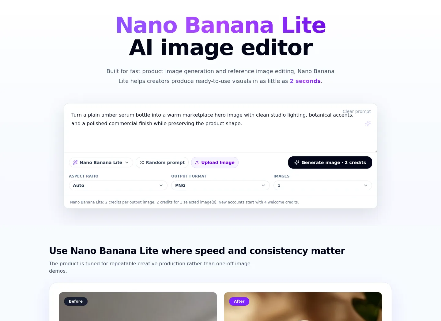 bananalite.org — a real Hero section