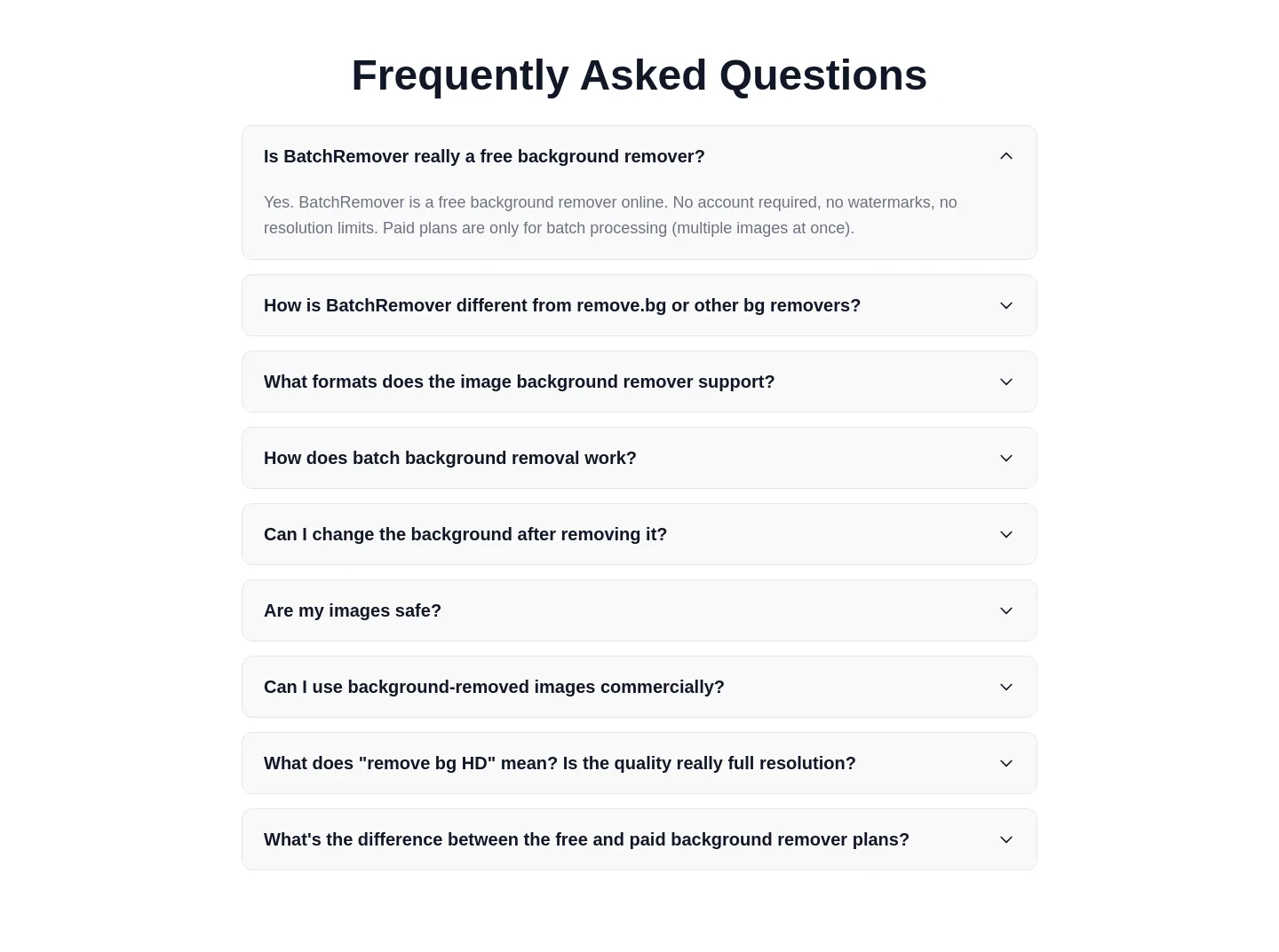 batchremover.com FAQ section