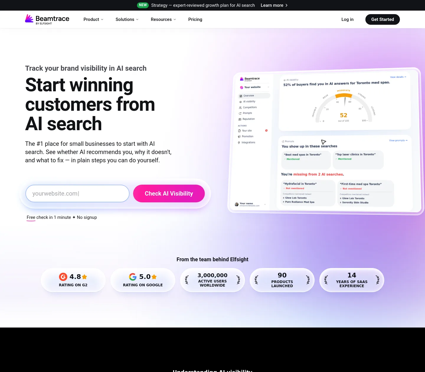 beamtrace.com — a measured funnel