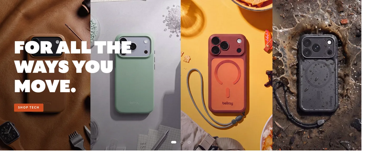 bellroy.com — a real Hero section