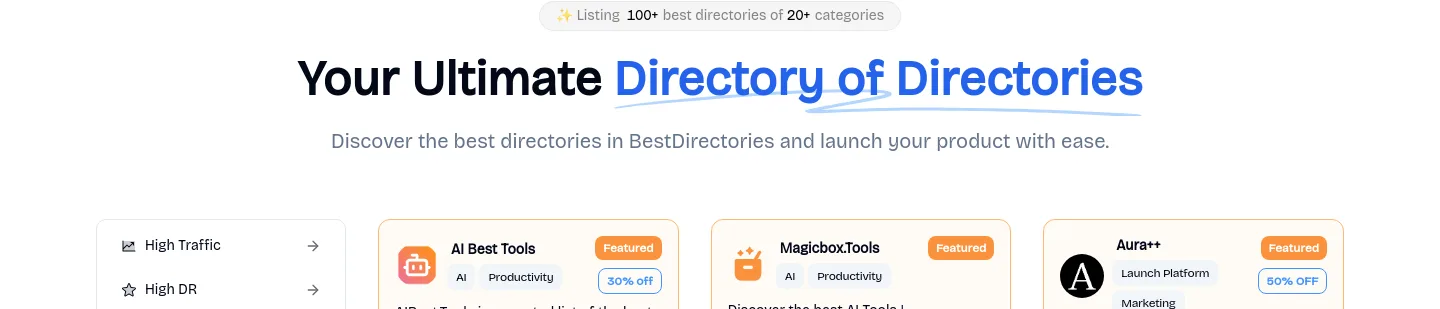 bestdirectories.org — a real Hero section
