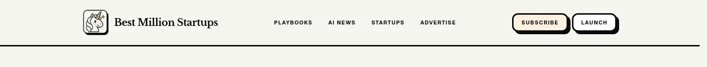 bestmillionstartups.com Hero section