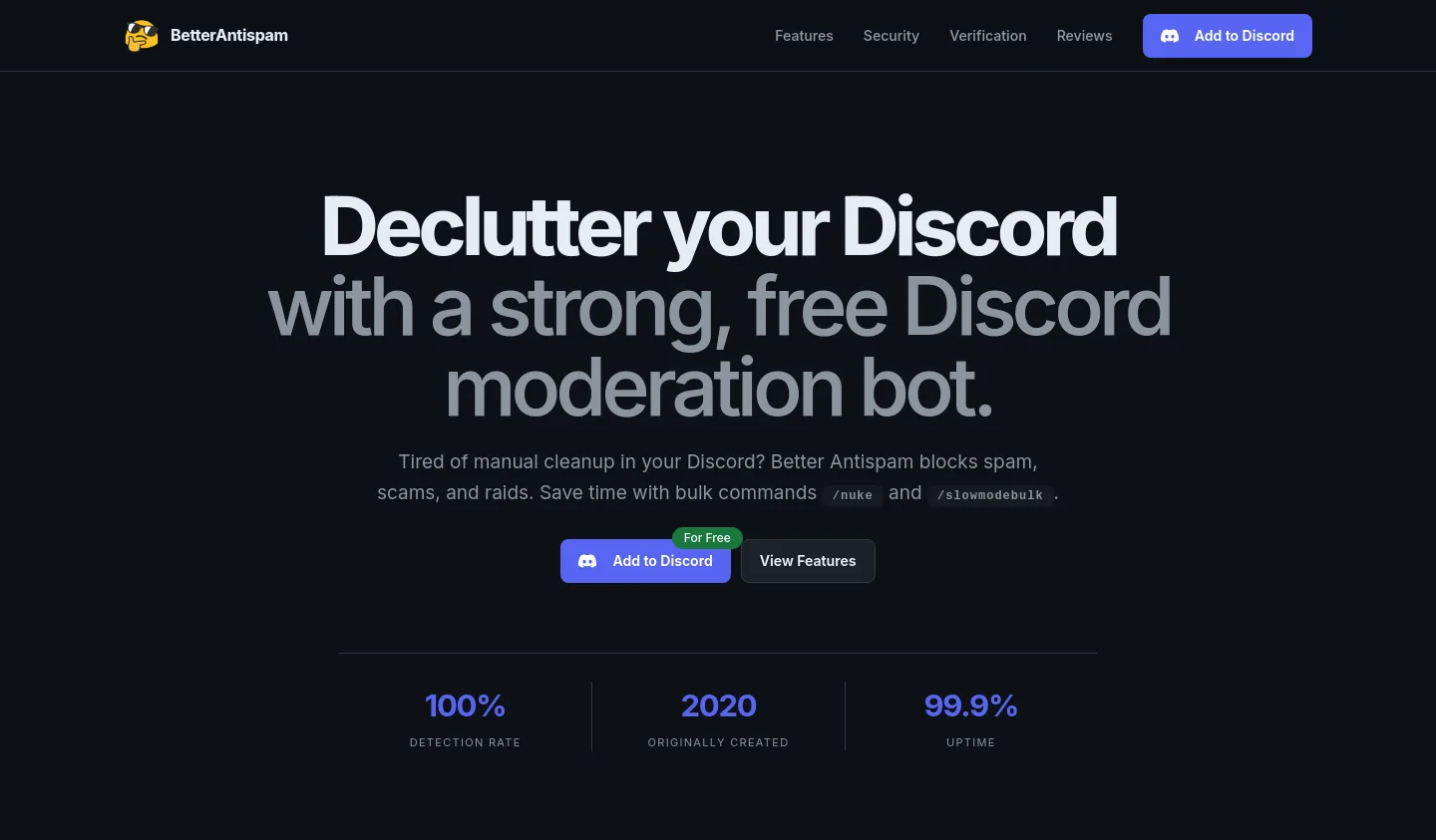 betterantispam.com — a real Hero section