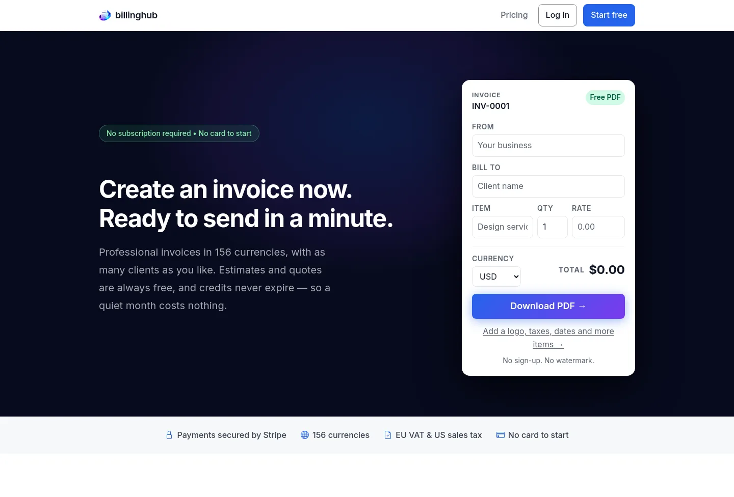 billinghub.online — a measured funnel