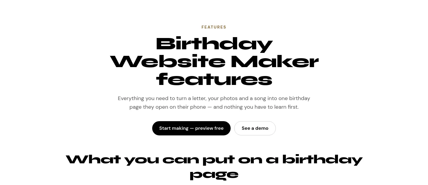 birthdaywebsite.app Hero