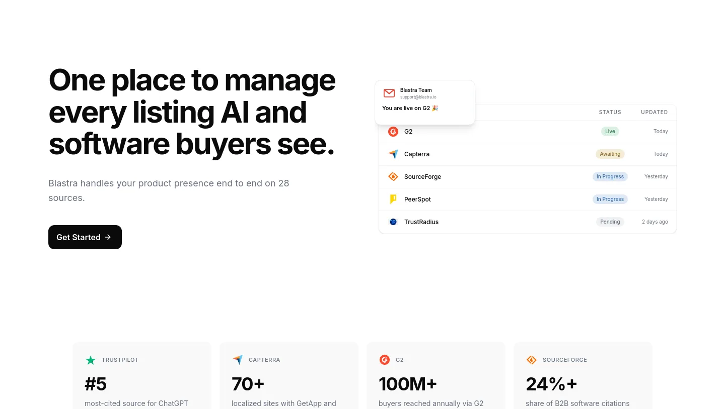 blastra.io — a real Hero section