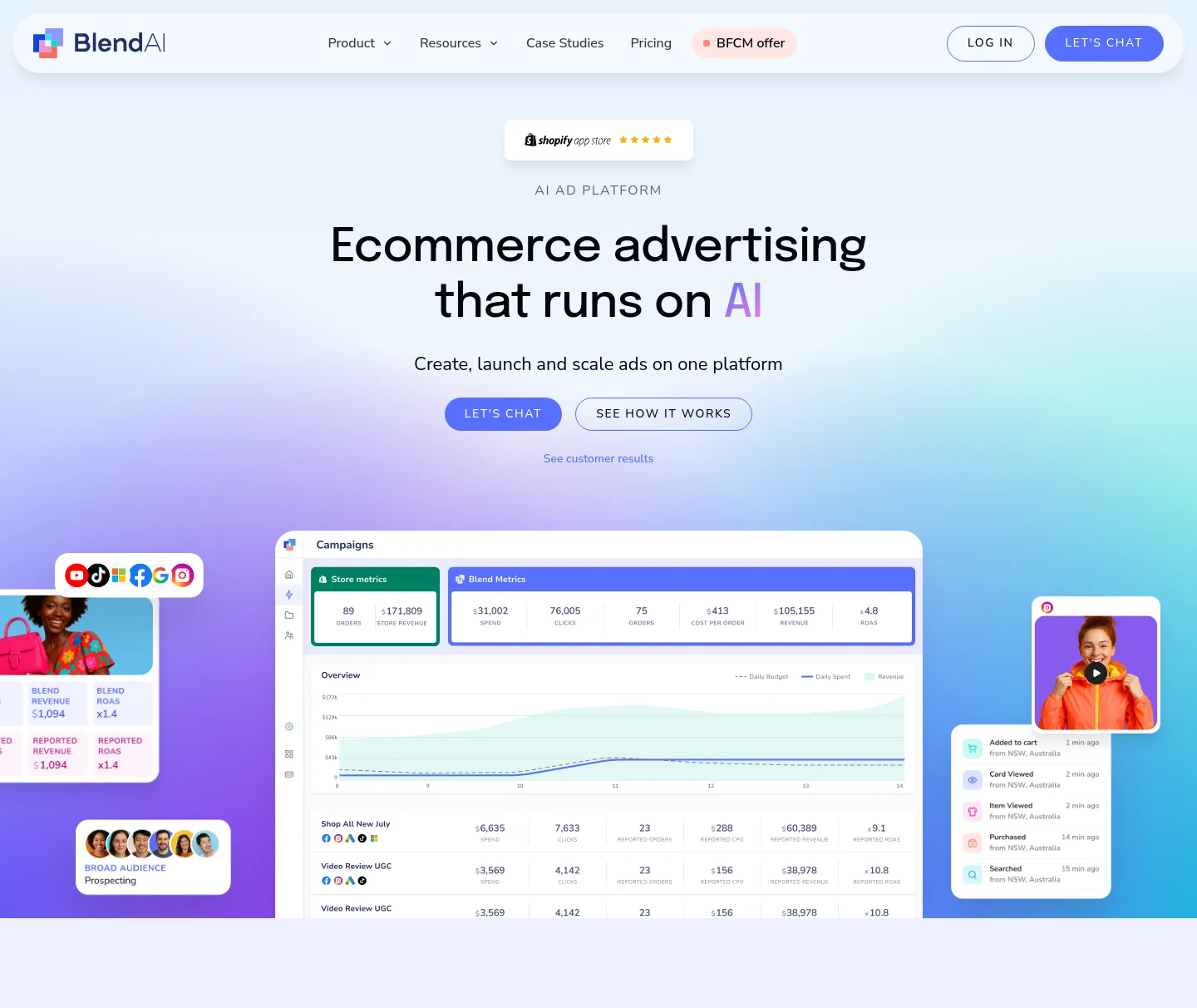blend-ai.com Hero section