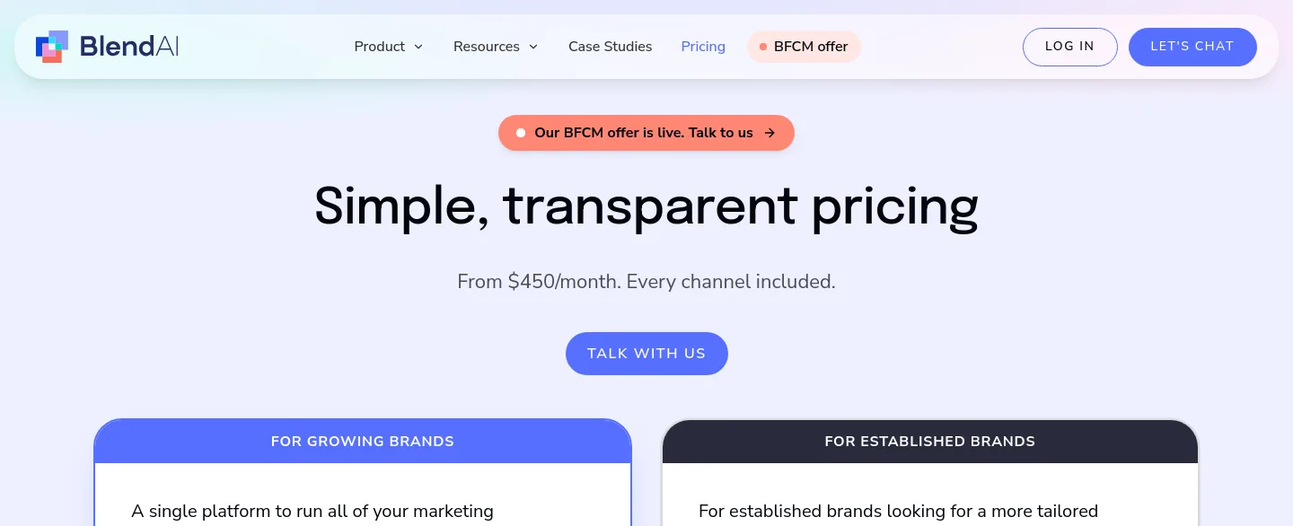 blend-ai.com — a real Hero section