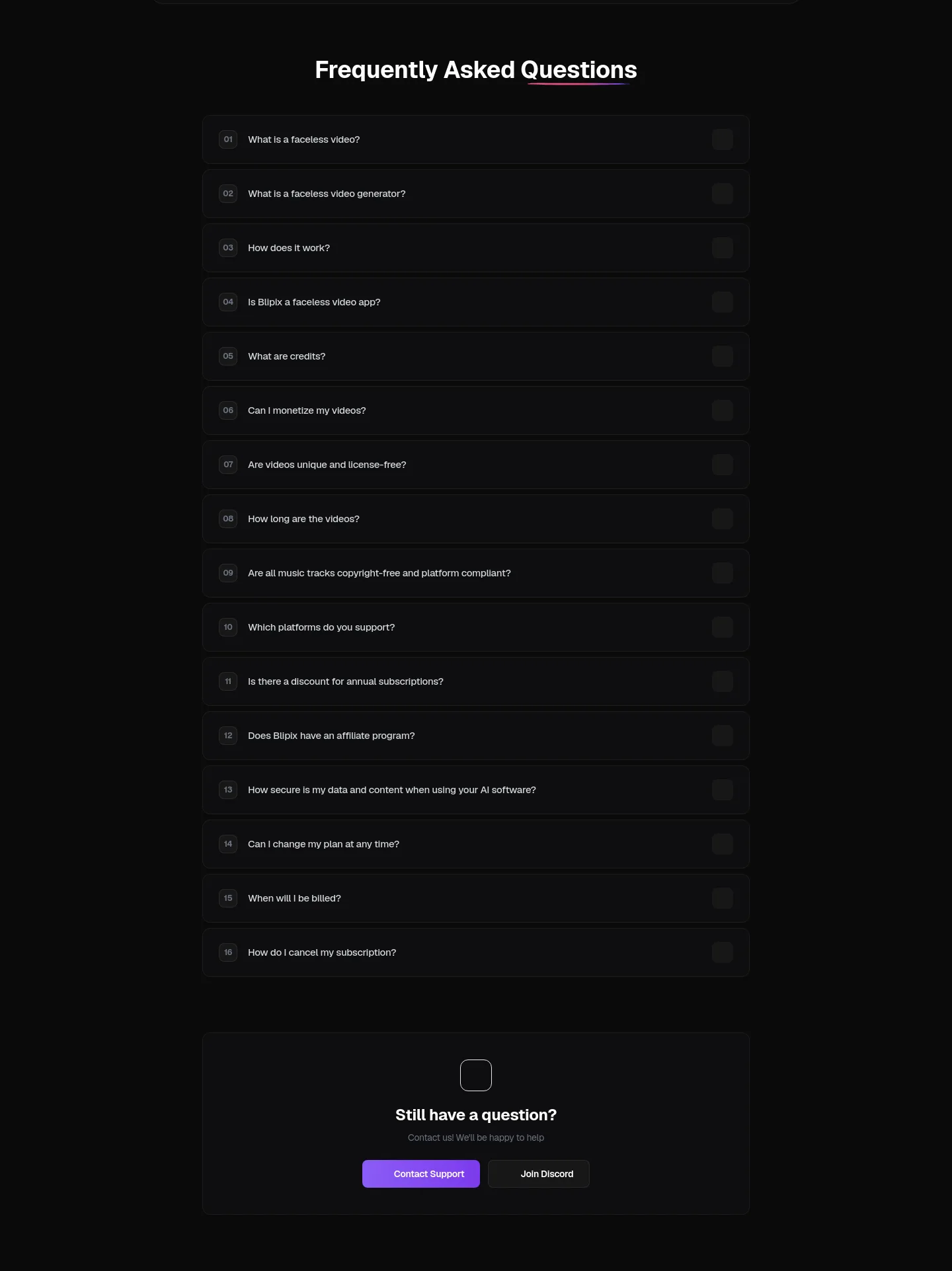 blipix.pro FAQ section
