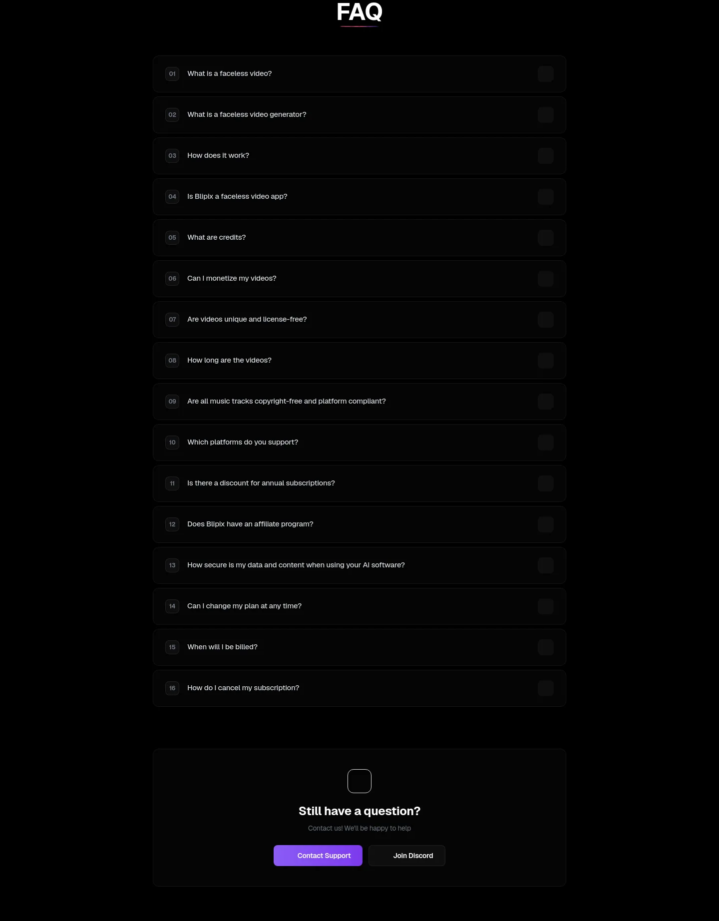 blipix.pro FAQ section