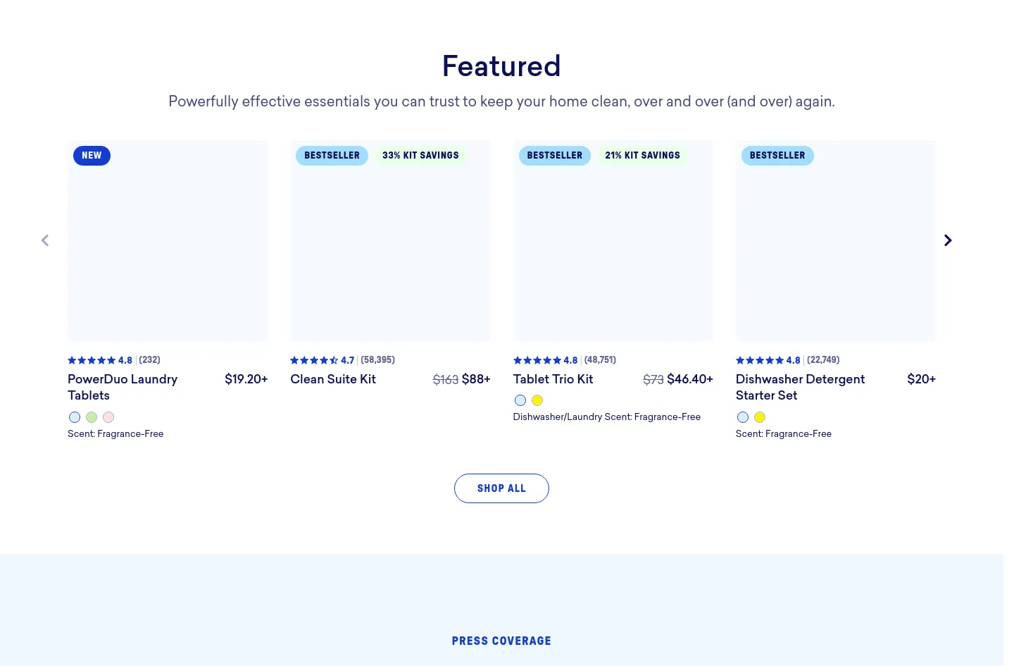 blueland.com Pricing section