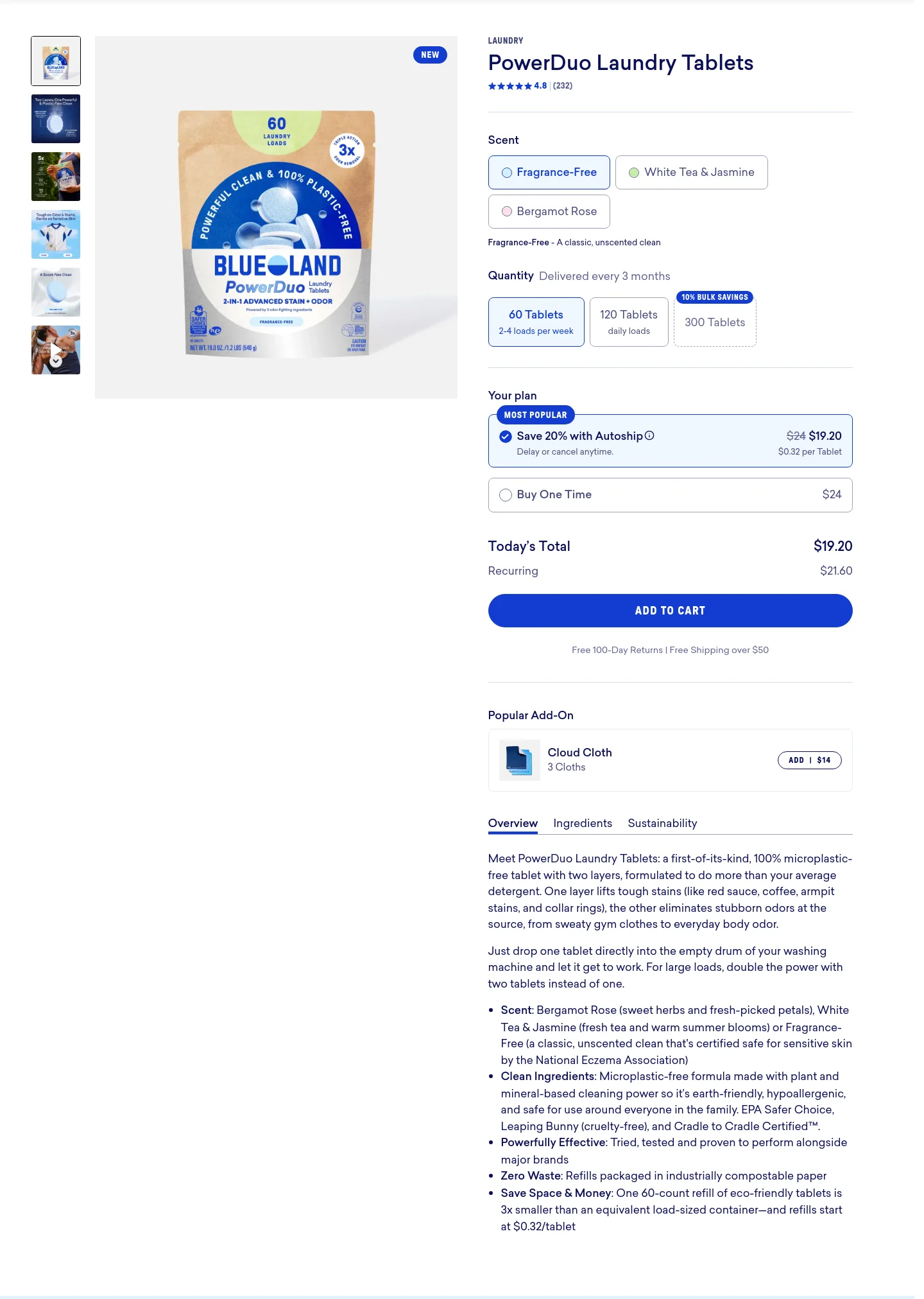 blueland.com Hero section