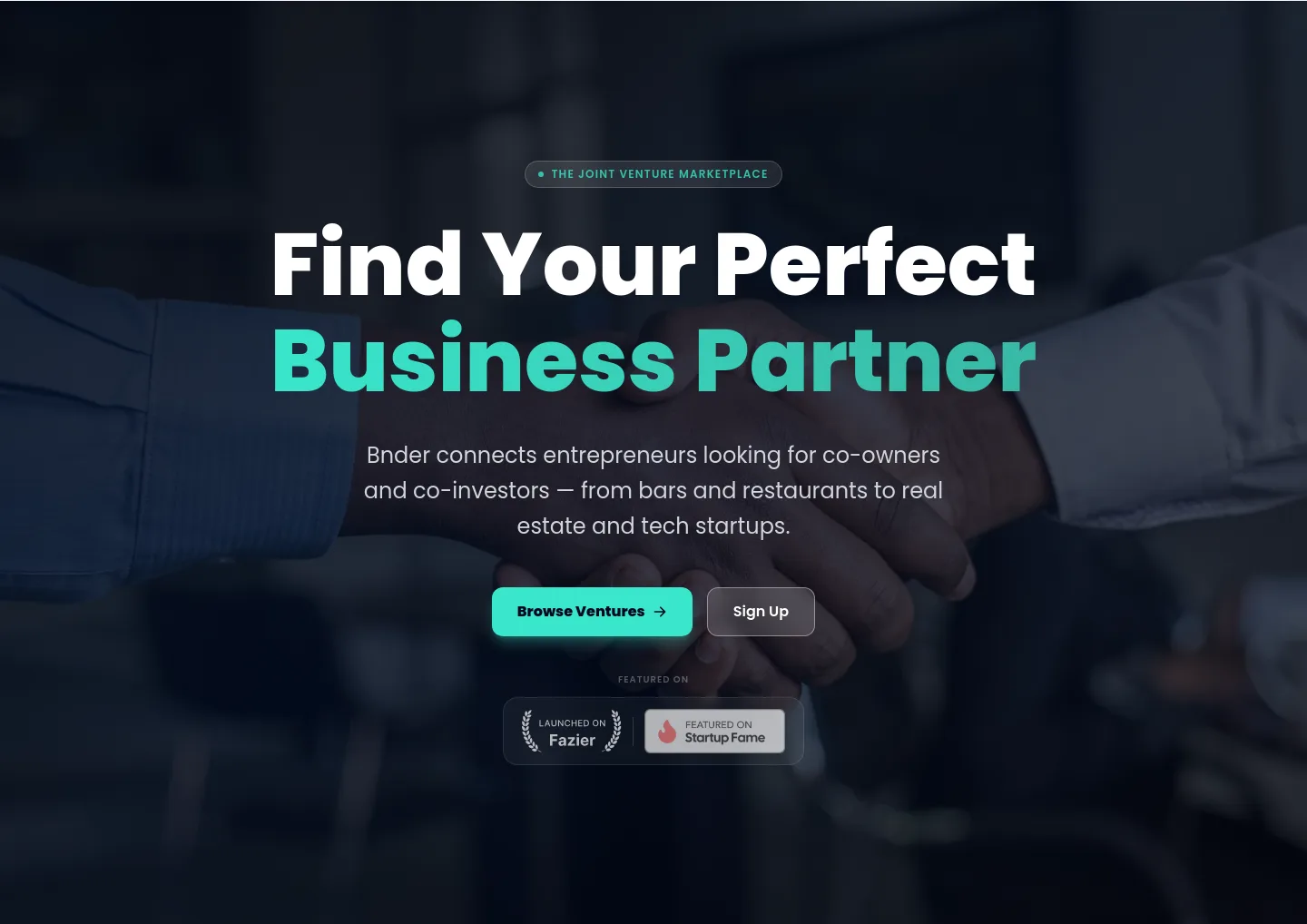 bnder.co — a real Hero section