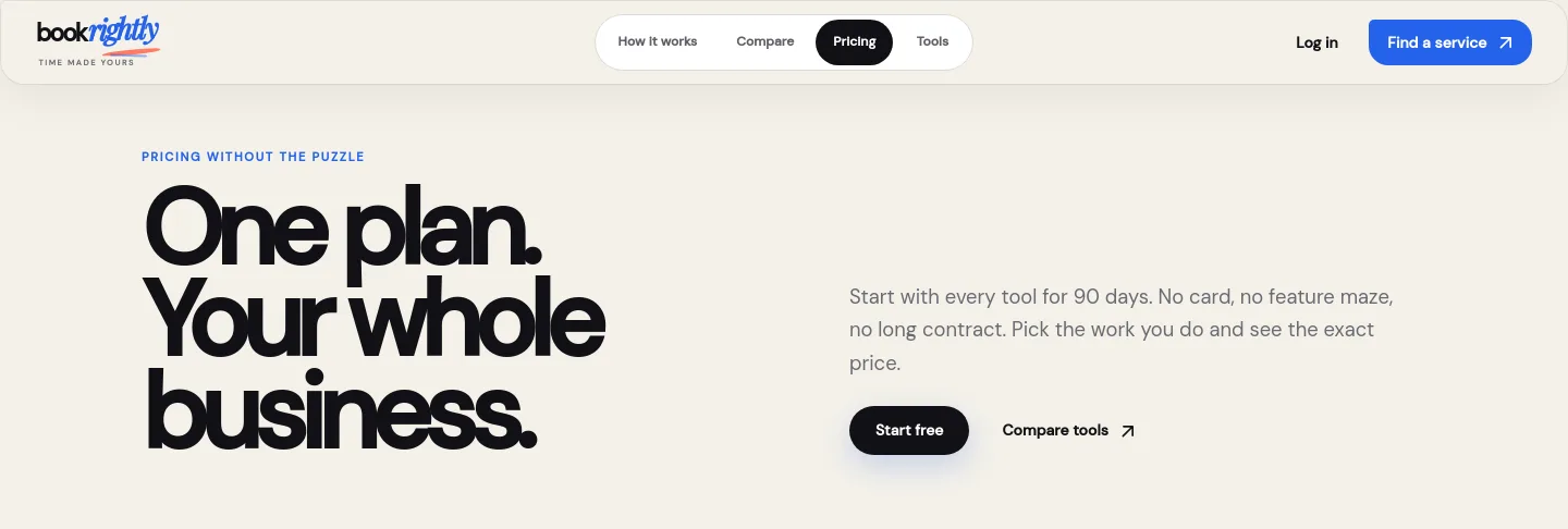 bookrightly.co.uk — a real Hero section