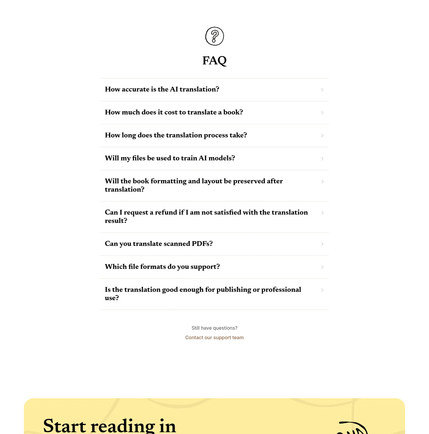 booktranslator.app FAQ section