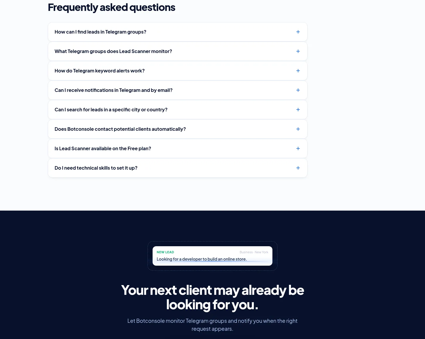 botconsole.net FAQ section