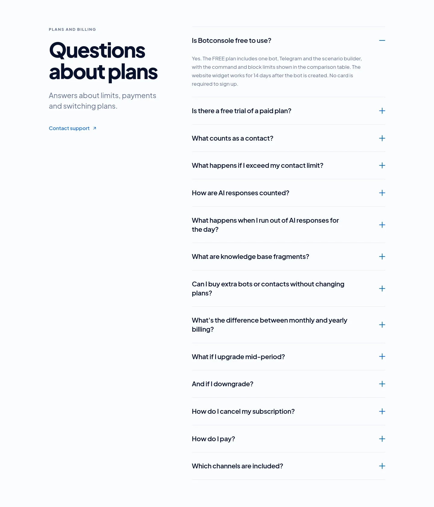 botconsole.net FAQ section
