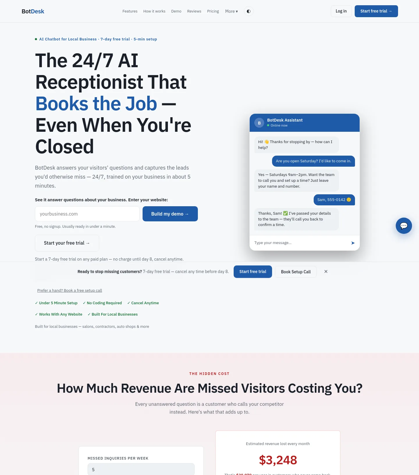 botdesk.studio — a real Hero section