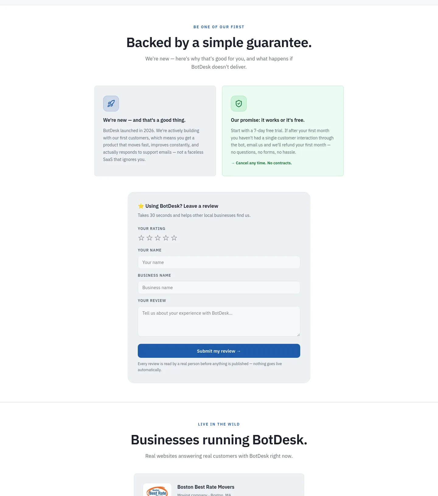 botdesk.studio — a real Logo Wall section