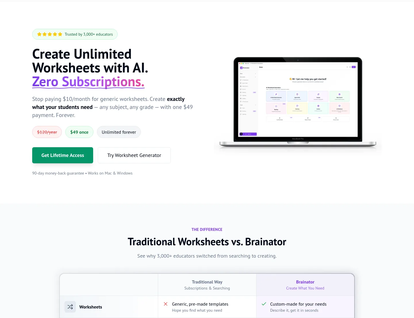brainator.com Hero section