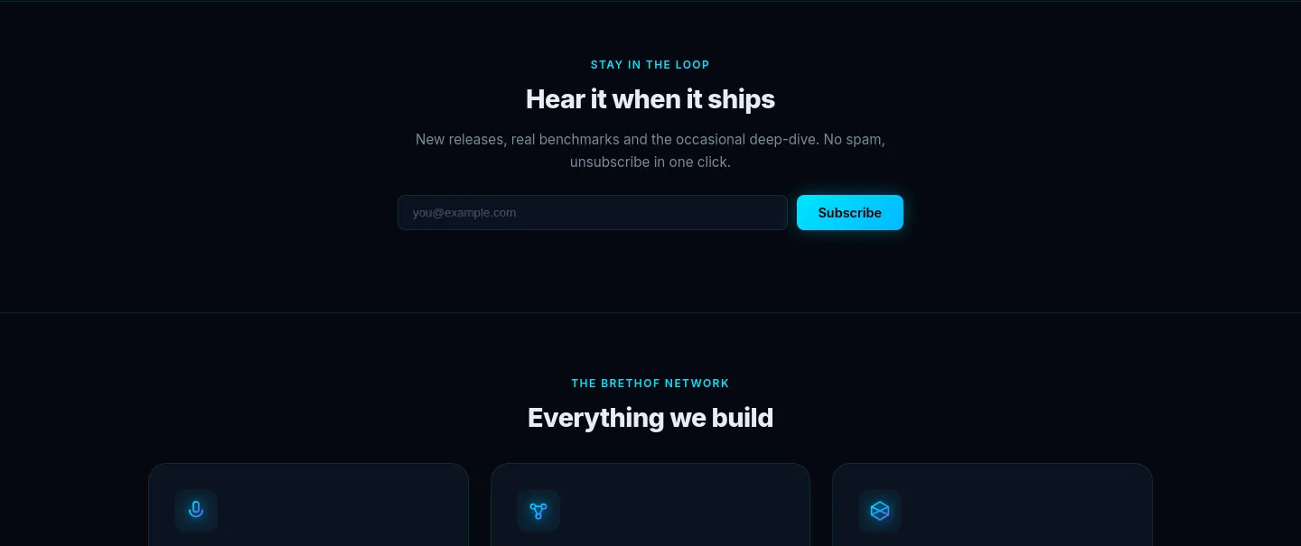 brethof.ai Email Capture section