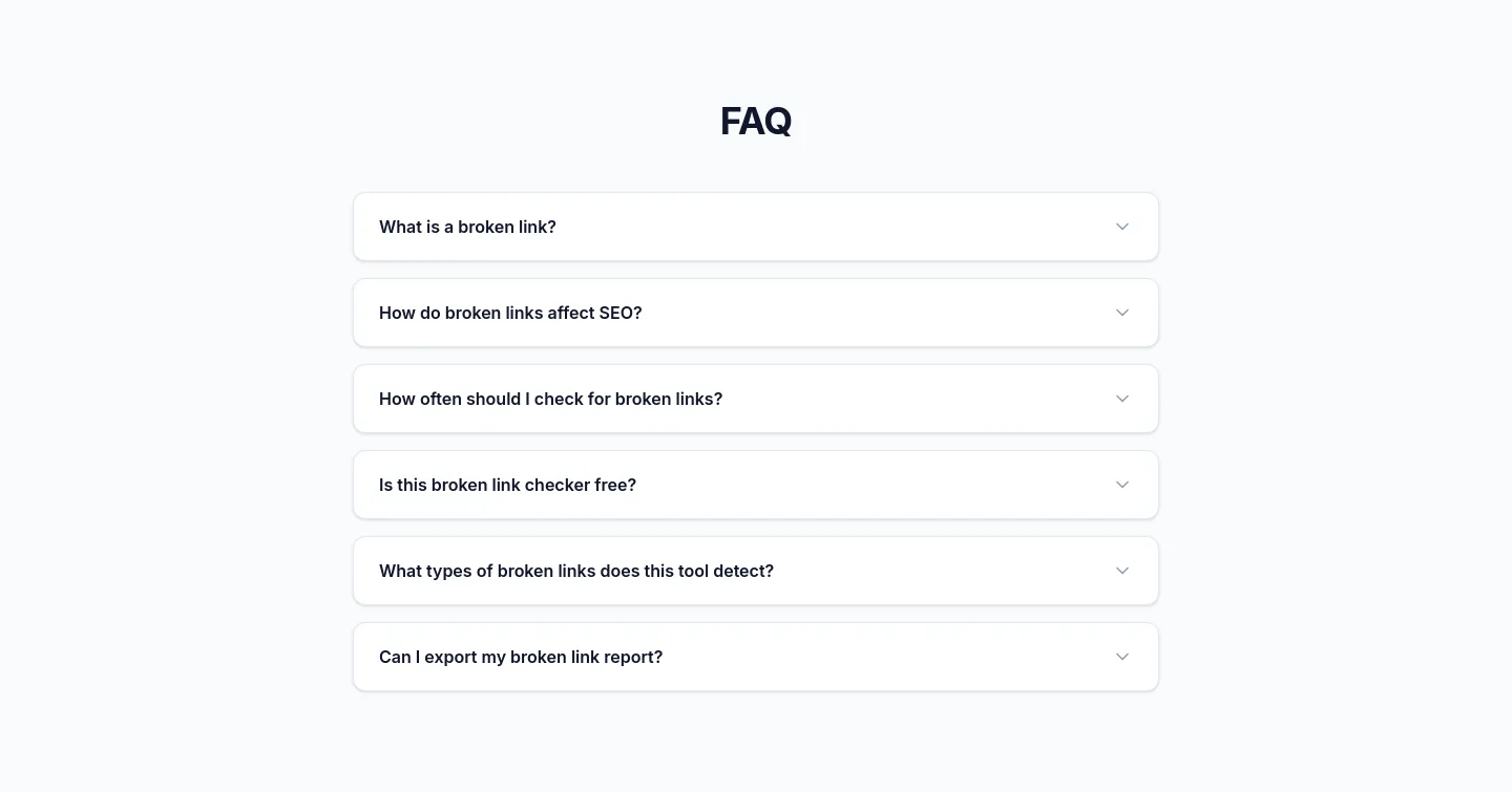 brokenlinkscan.com FAQ section