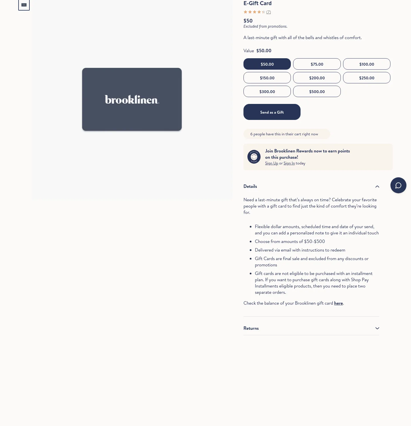 brooklinen.com — a real Hero section