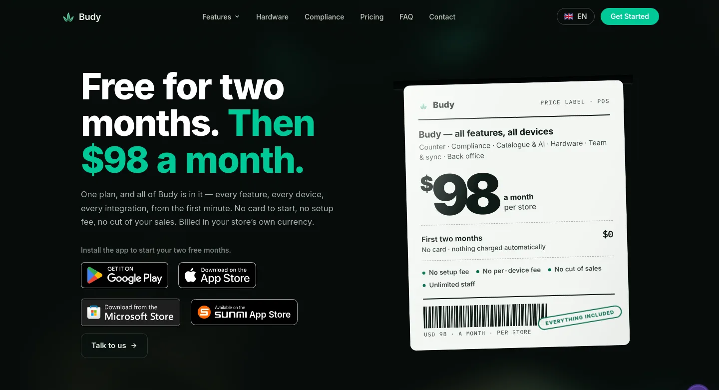budy.app — a real Hero section