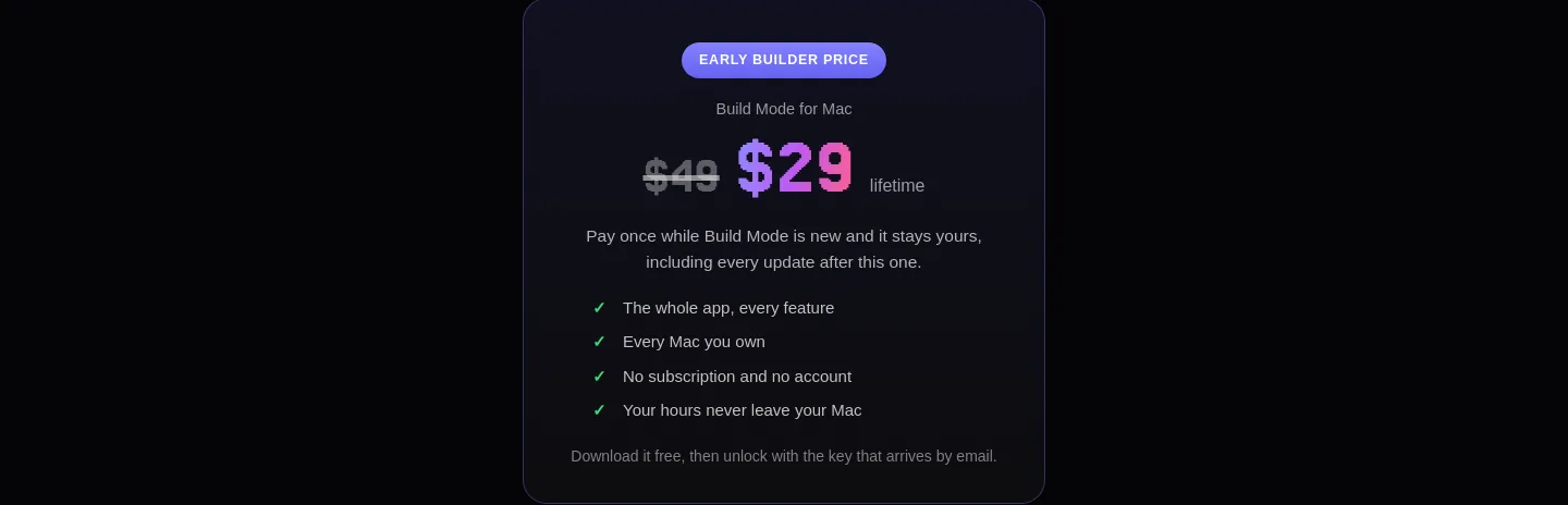 buildingnow.app Pricing section