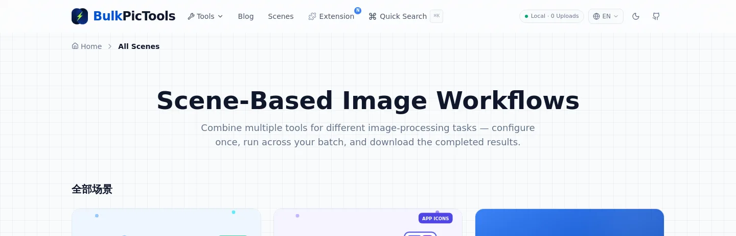 bulkpictools.com — a measured funnel