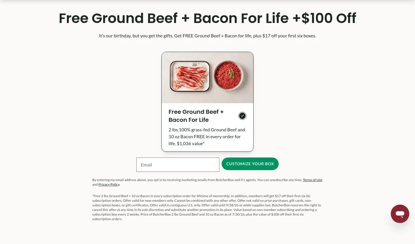 butcherbox.com Pricing section