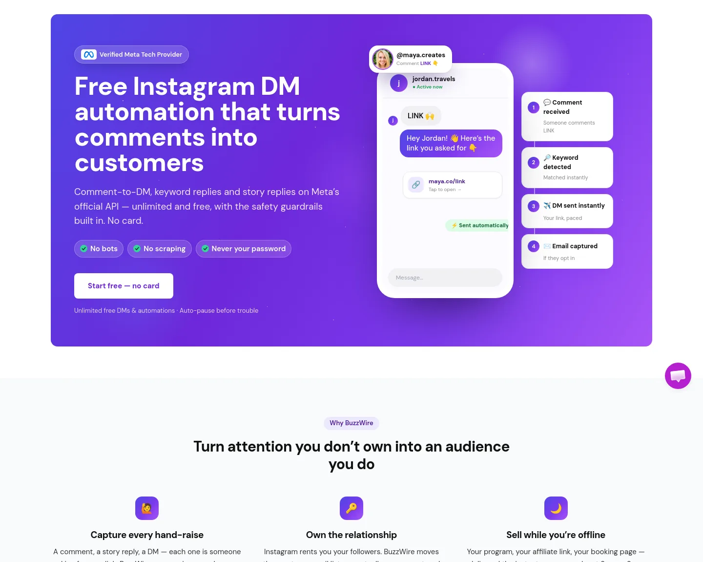 buzzwire.io Hero section