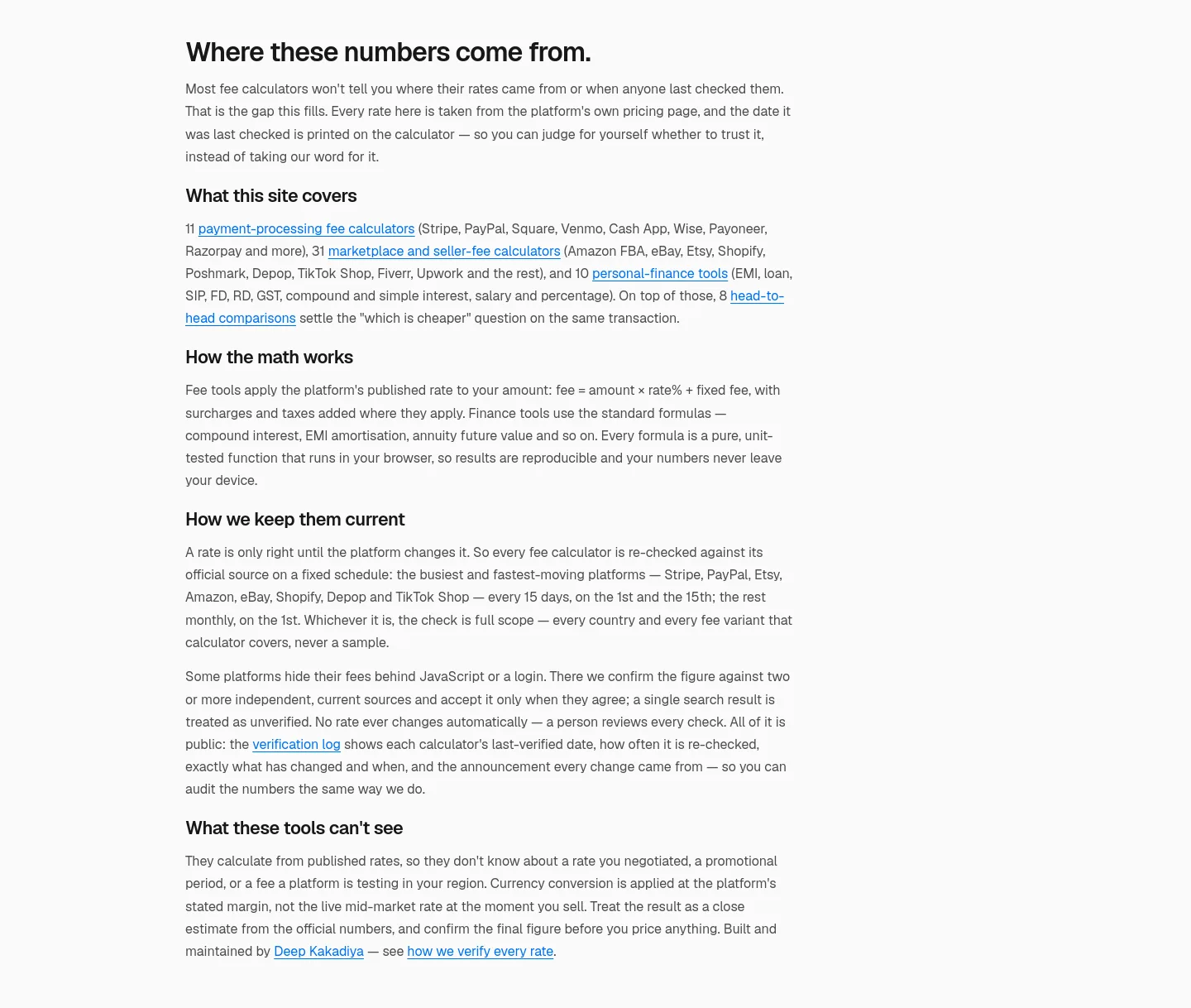 calcyourfinance.com — a real Features section