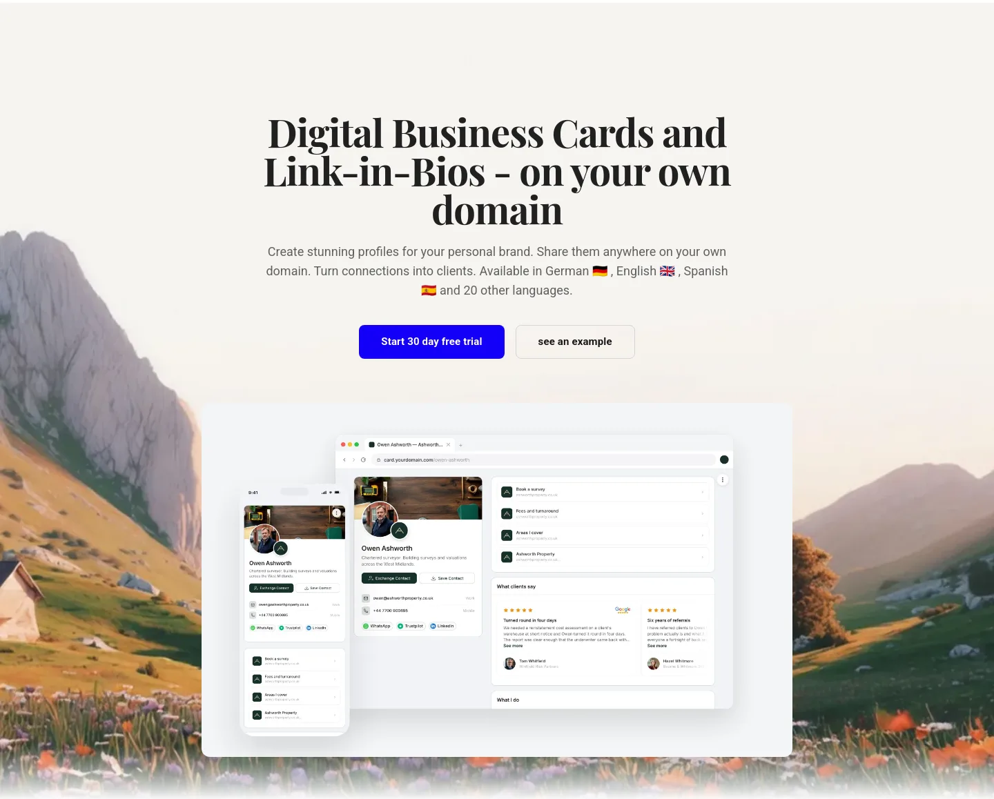 cards.digital-railways.com — a real Hero section