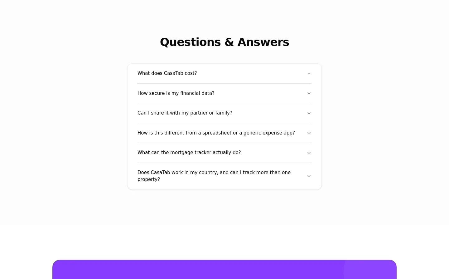 casatab.com — a real FAQ section