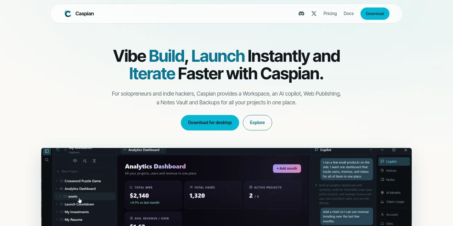 caspian.md — a measured funnel
