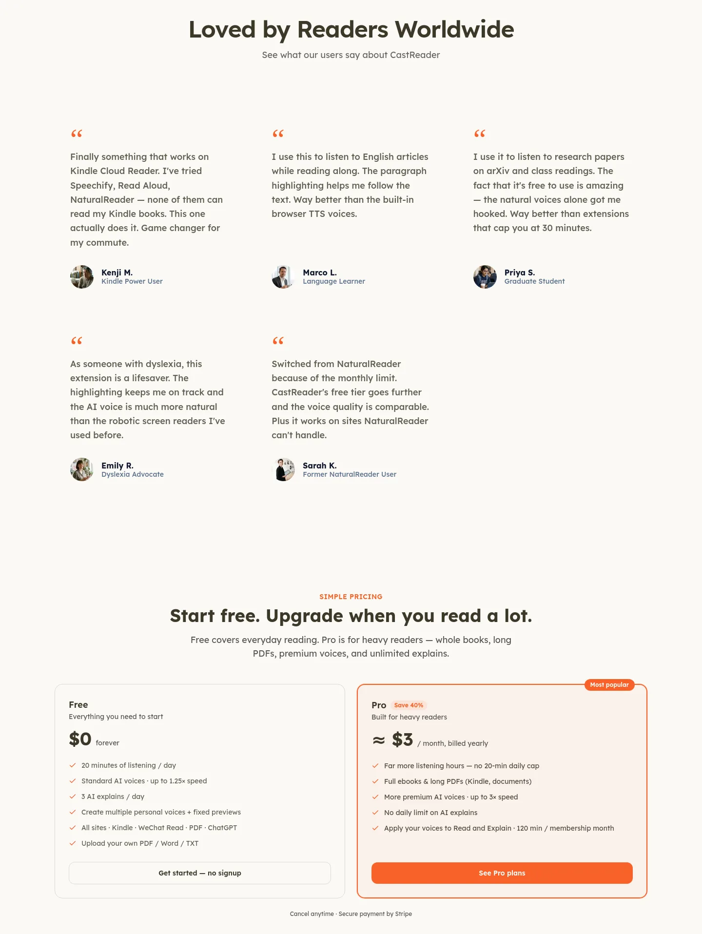 castreader.com — a real Logo Wall section