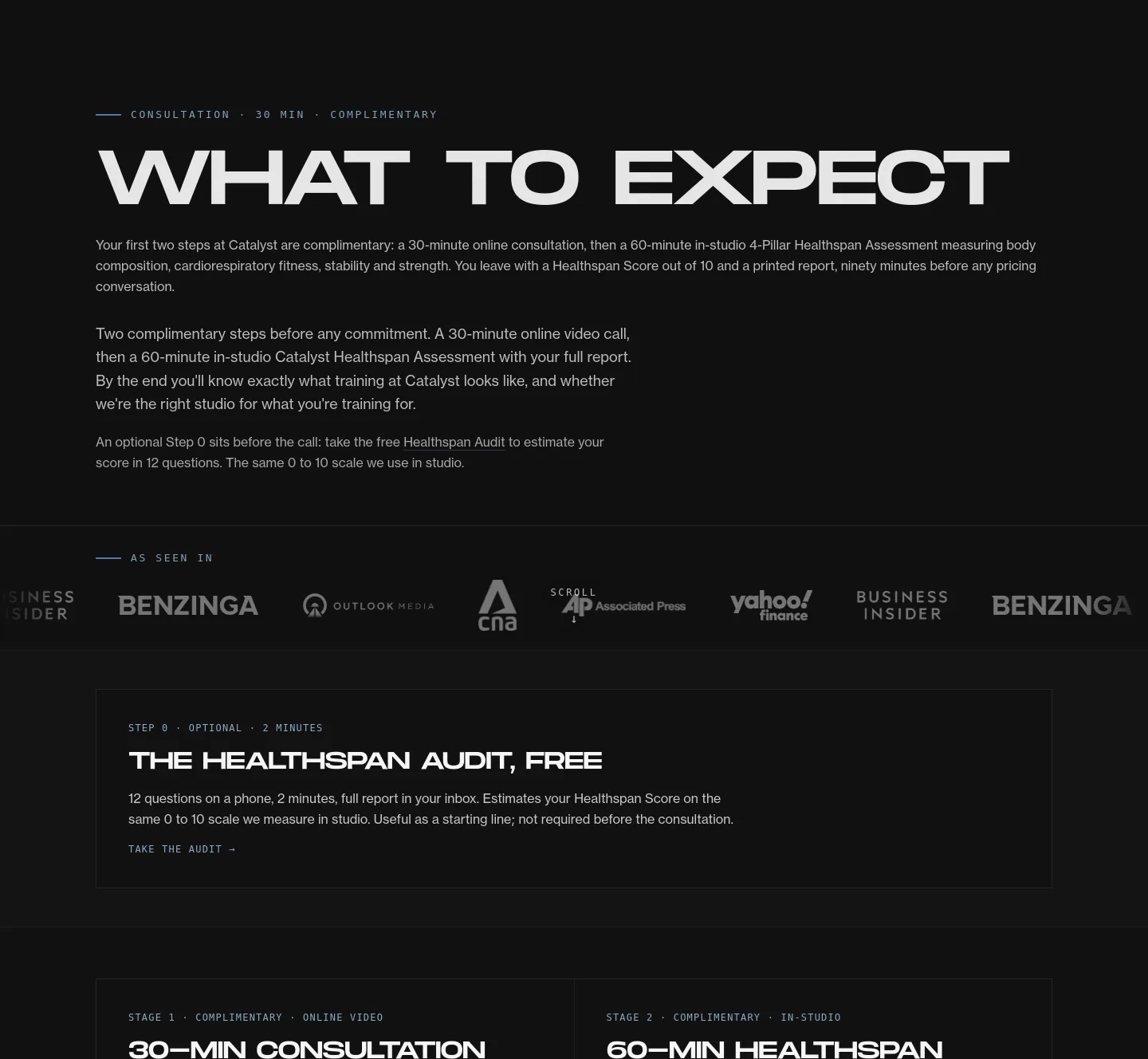 catalystperformance.sg — a real Hero section