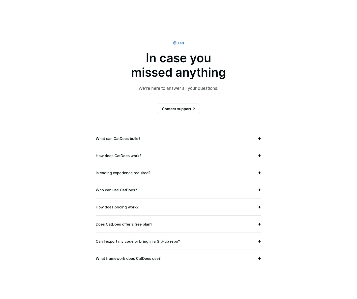 catdoes.com FAQ section