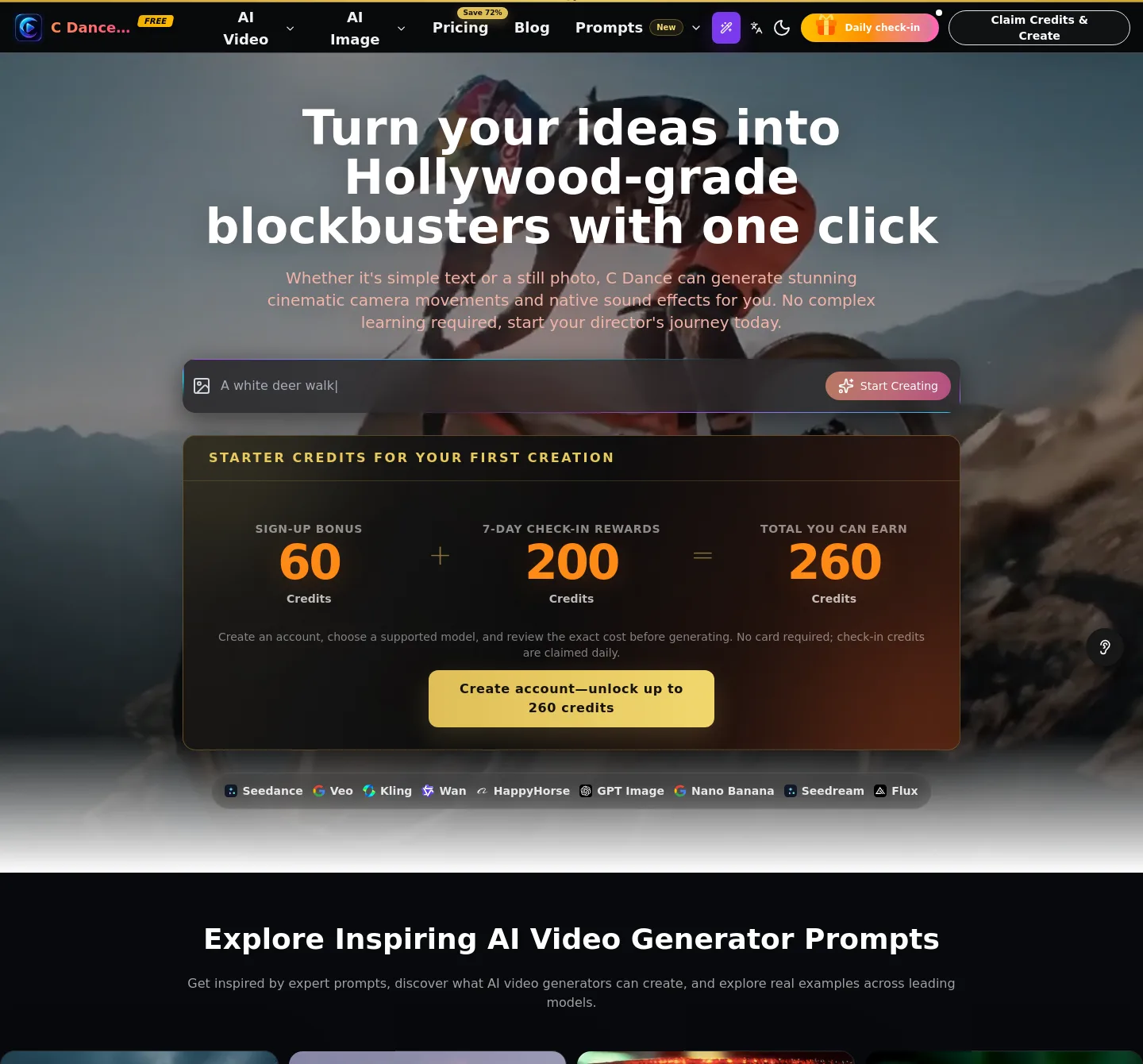 cdance.ai Hero section