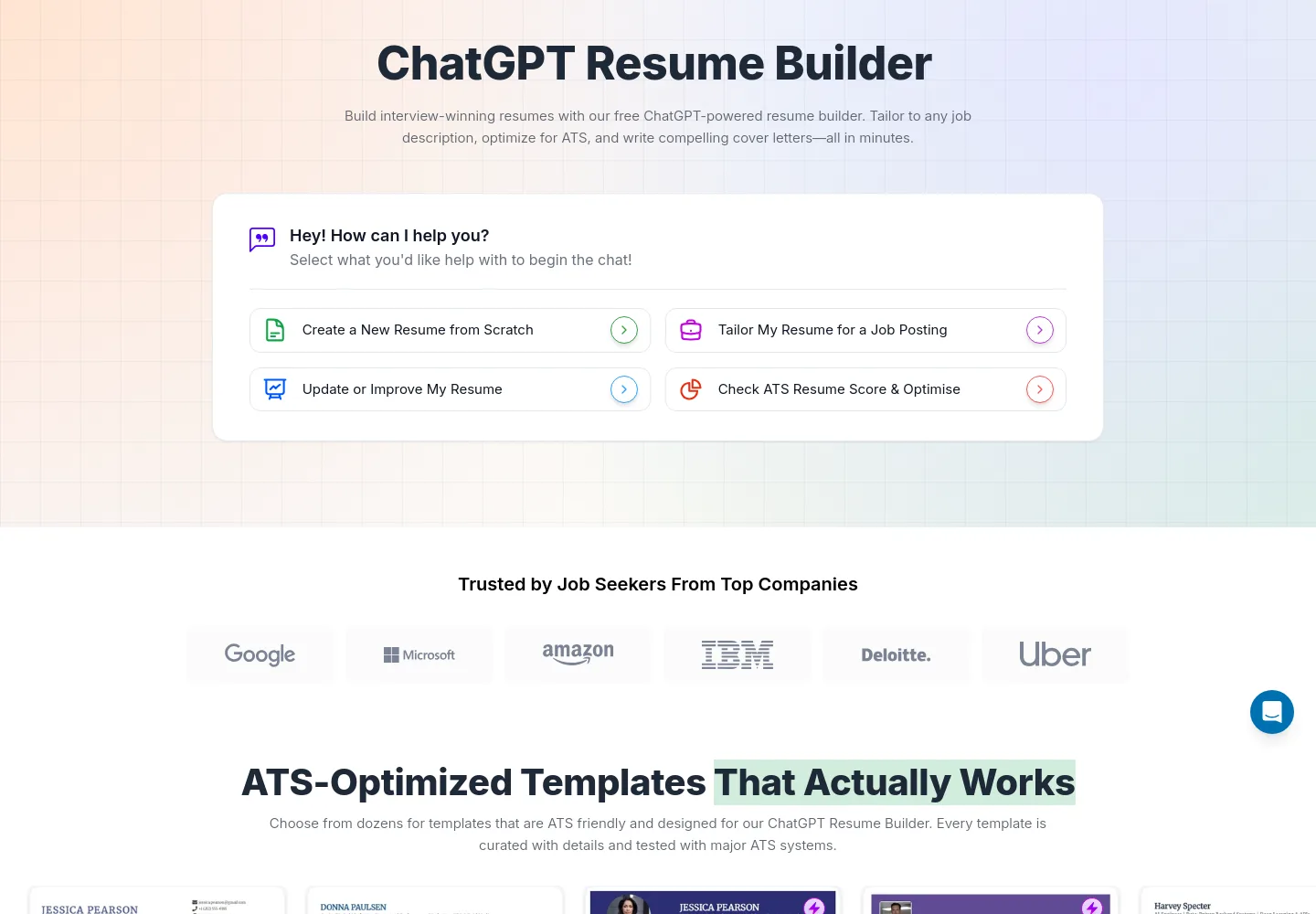 chatgptresume.com Hero