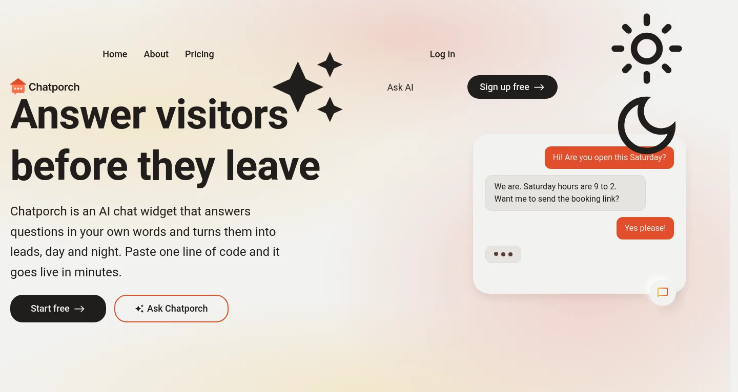 chatporch.com — a real Hero section