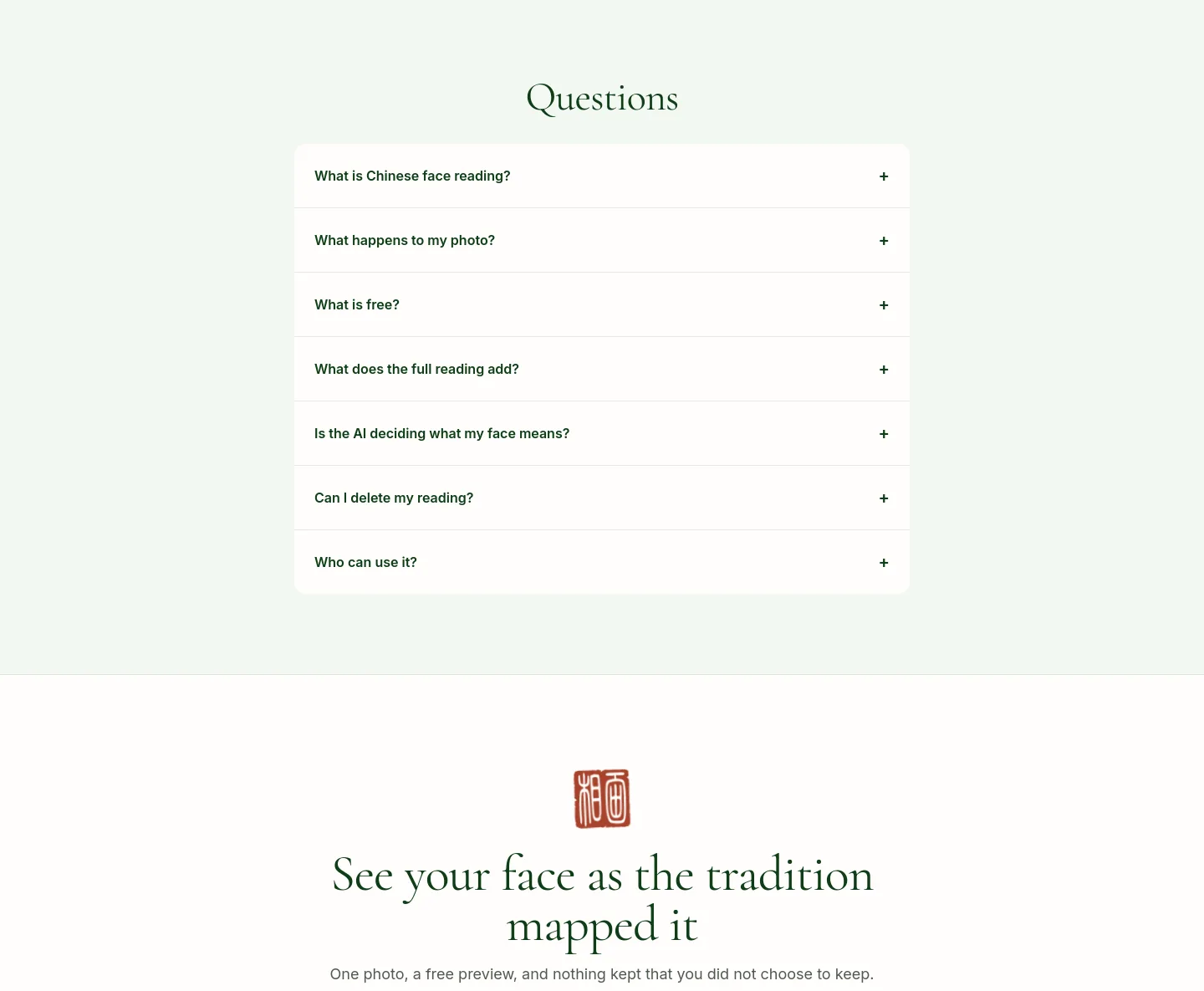chineseface.app — FAQ